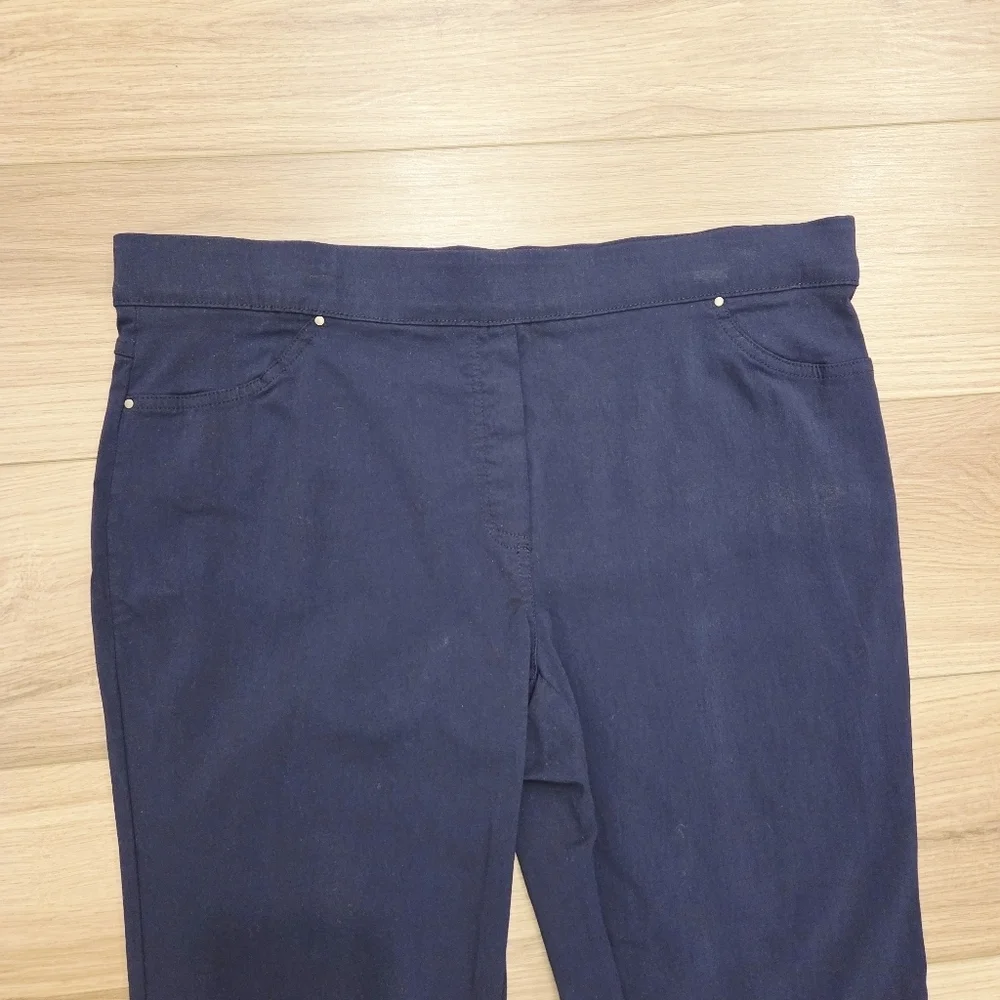 89th & Madison Navy Blue Pull On Elastic Waist Dress Pants Size XL - Picture 5 of 5